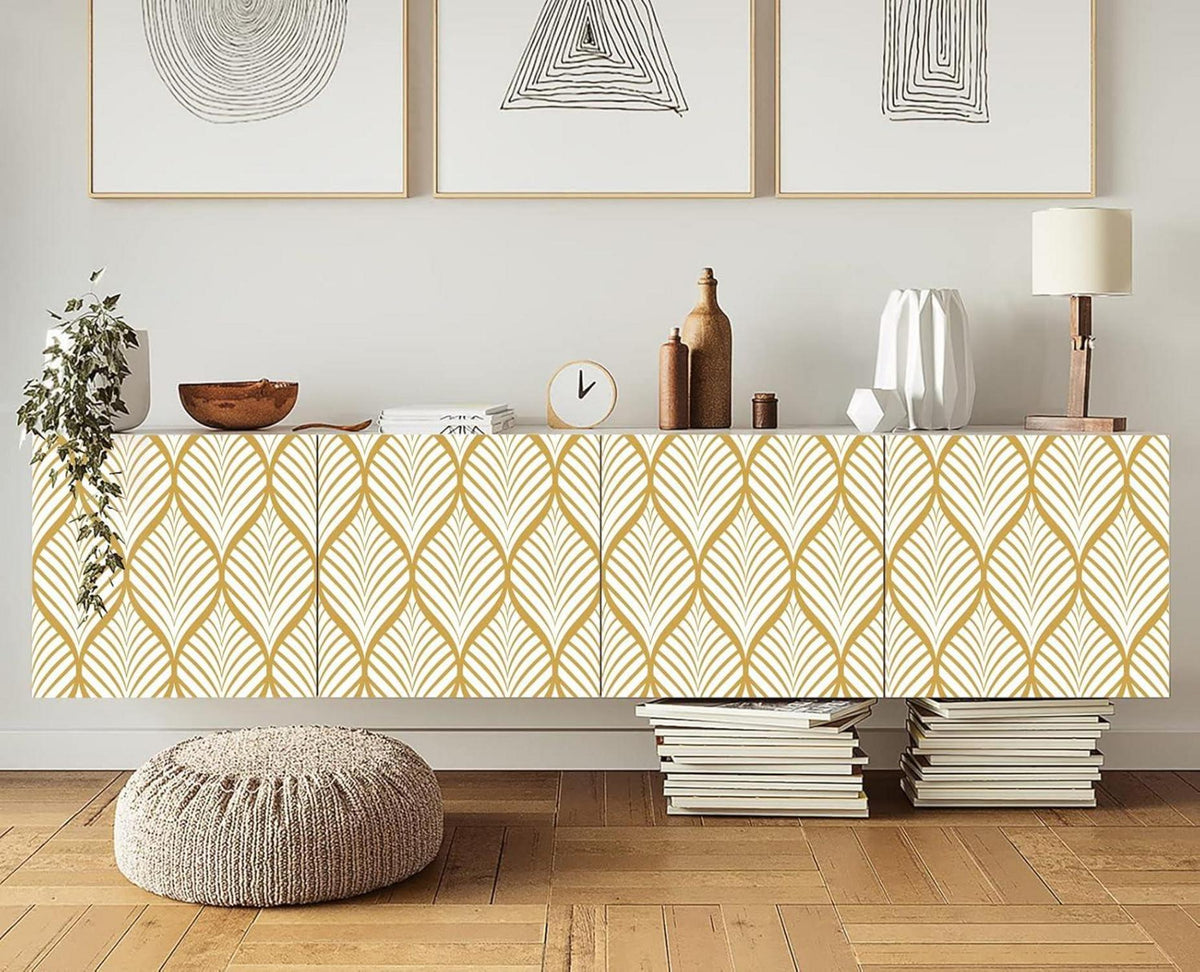 Selbstklebende Tapete Geometrisches Muster Gold 44cm x 600cm