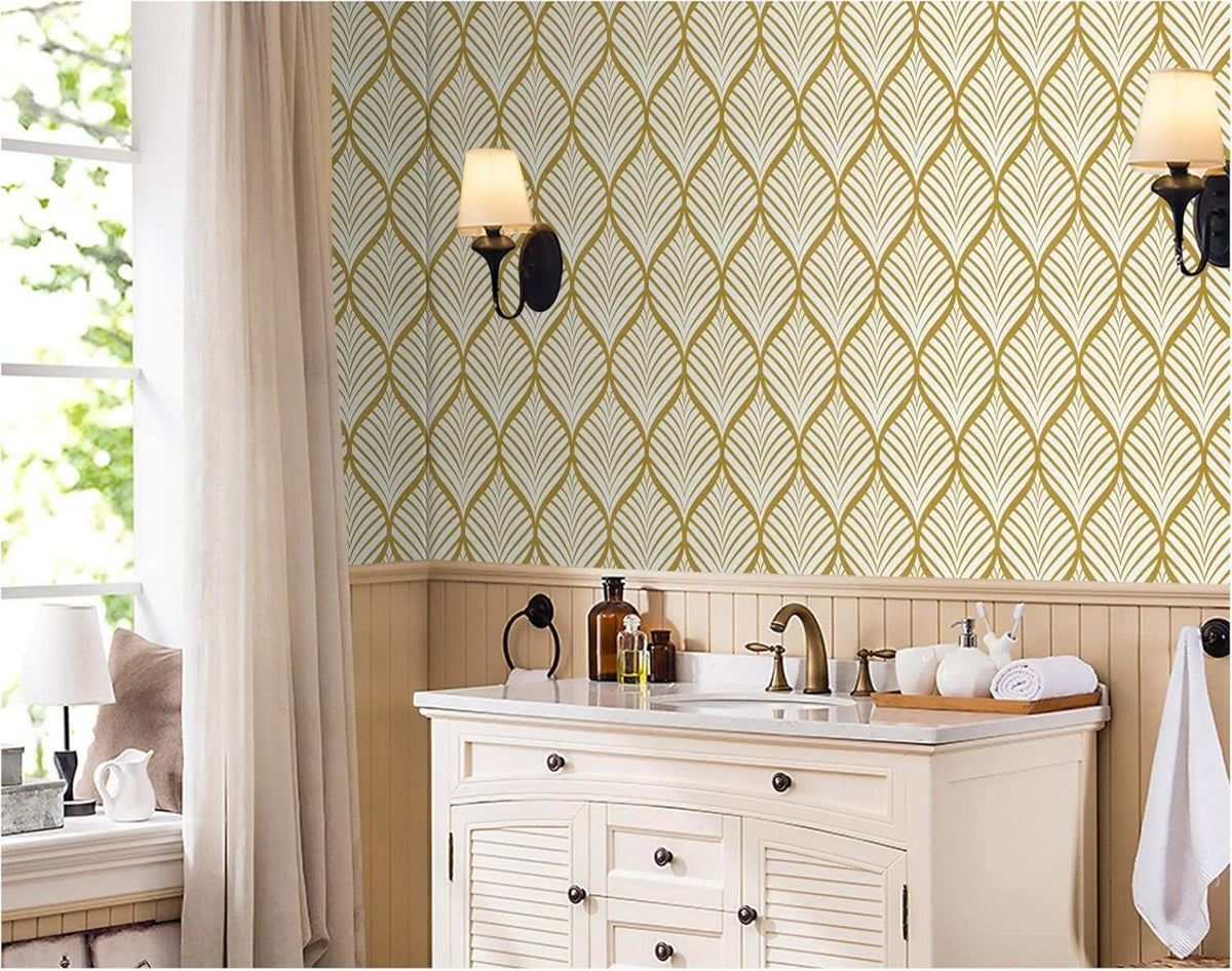 Selbstklebende Tapete Gold geometrisches Muster 0.4W x 6L m