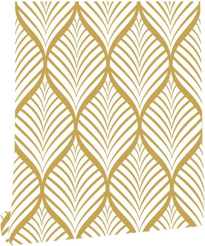 Selbstklebende Tapete Gold Weiß Geometrisches Muster 44cmX300cm