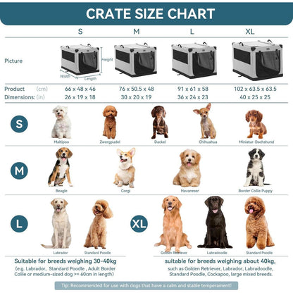 Faltbare Hundebox mit 3 Türen – Komfortabel & Sicher für Reisen