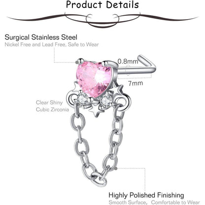 Flexibler Bioflex Nasenpiercing Retainer 18G/20G CZ