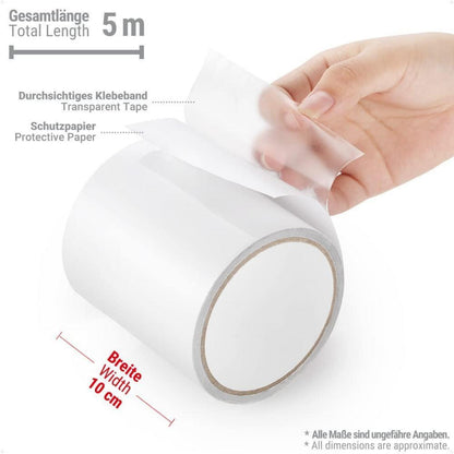 Zelt Reparaturband 5M x 10CM Transparent Wasserdicht PVC-beschichtet