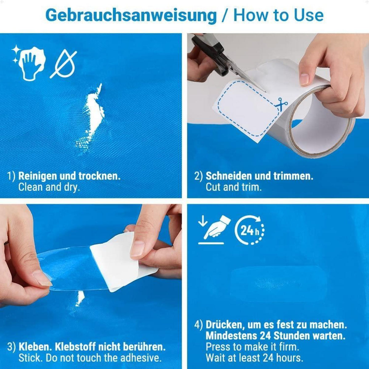 Zelt Reparaturband 5M x 10CM Transparent Wasserdicht PVC-beschichtet