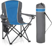 Faltbarer Campingstuhl XXL mit Getränkehalter Blau 160kg