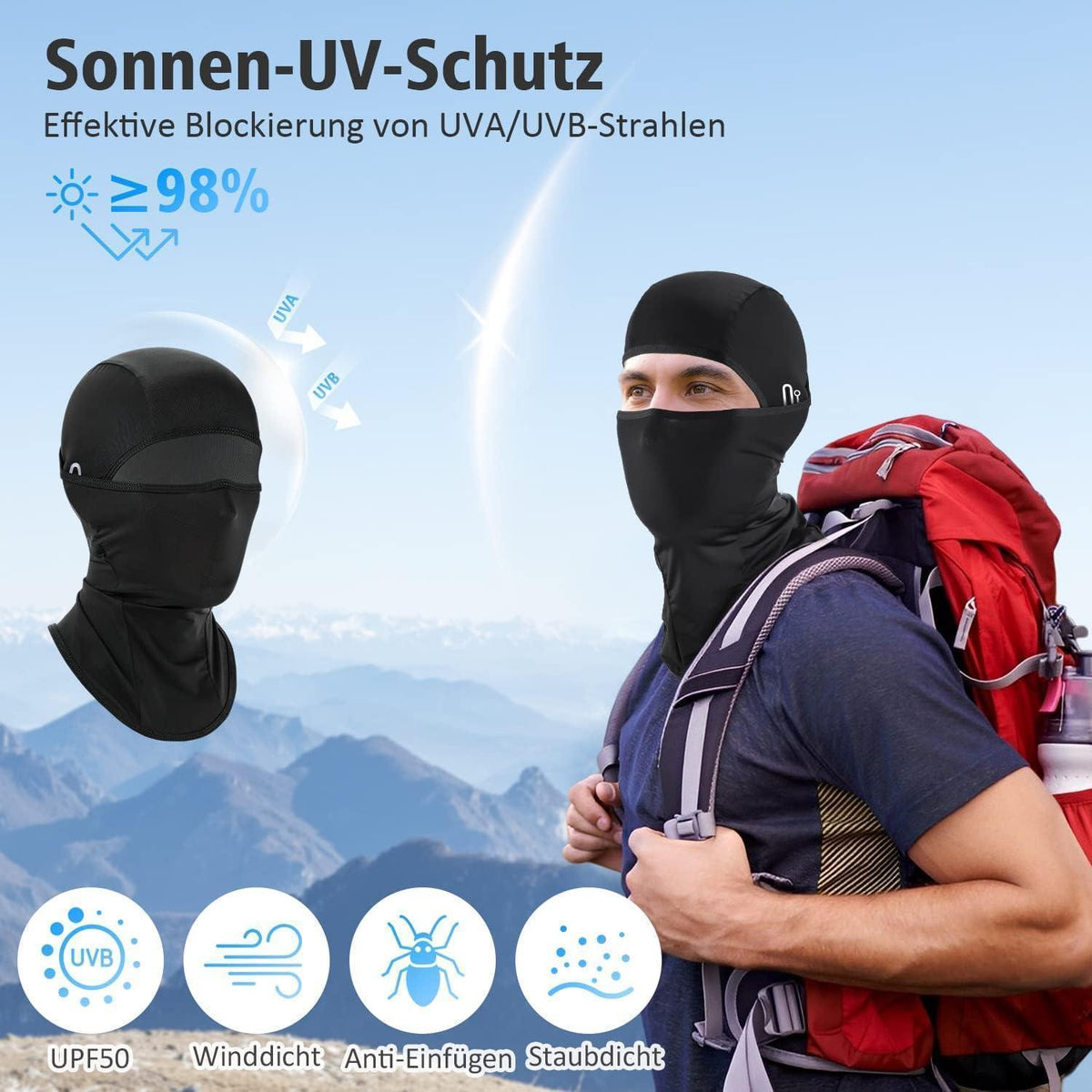 Sommer Sturmhaube Kühlung UV-Schutz | Atmungsaktiv & Vielseitig