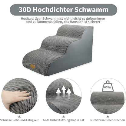 Hundetreppe für Kleine Hunde 3-Stufig Haustiertreppe Sofa