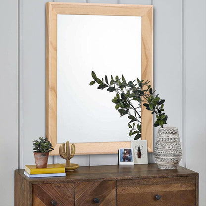 Rustikaler Wandspiegel Holzrahmen 65x45 cm – Bauernhaus Stil