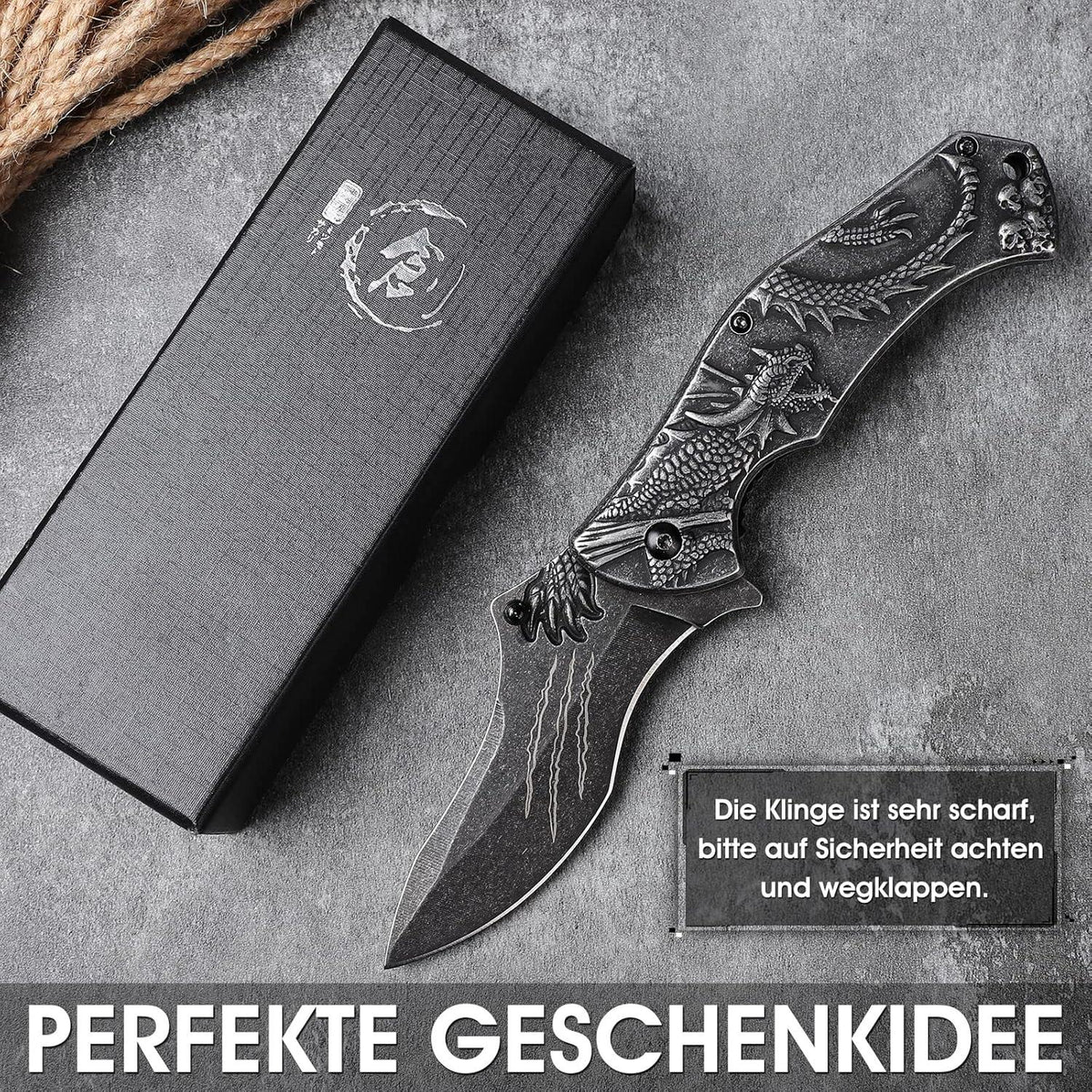 Klappmesser Outdoor D2 Stahl Drachen Creek Survival Taschenmesser