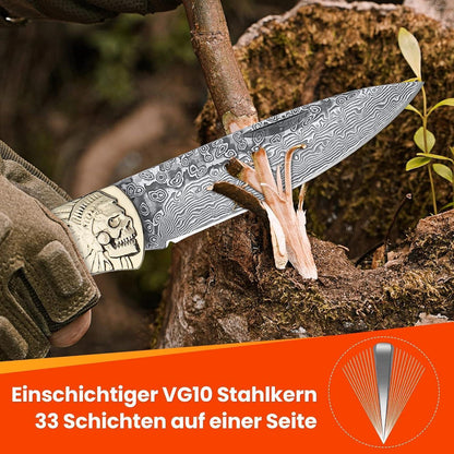 Dragon Creek VG-10 Damastmesser Outdoor Survival 60HRC