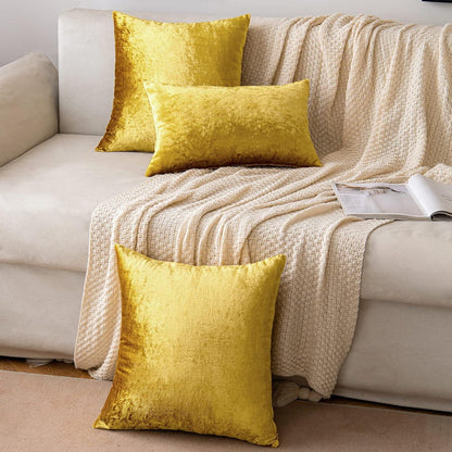 Samtkissenbezüge 40x40 cm, 2er Set, Golden Luxuriös