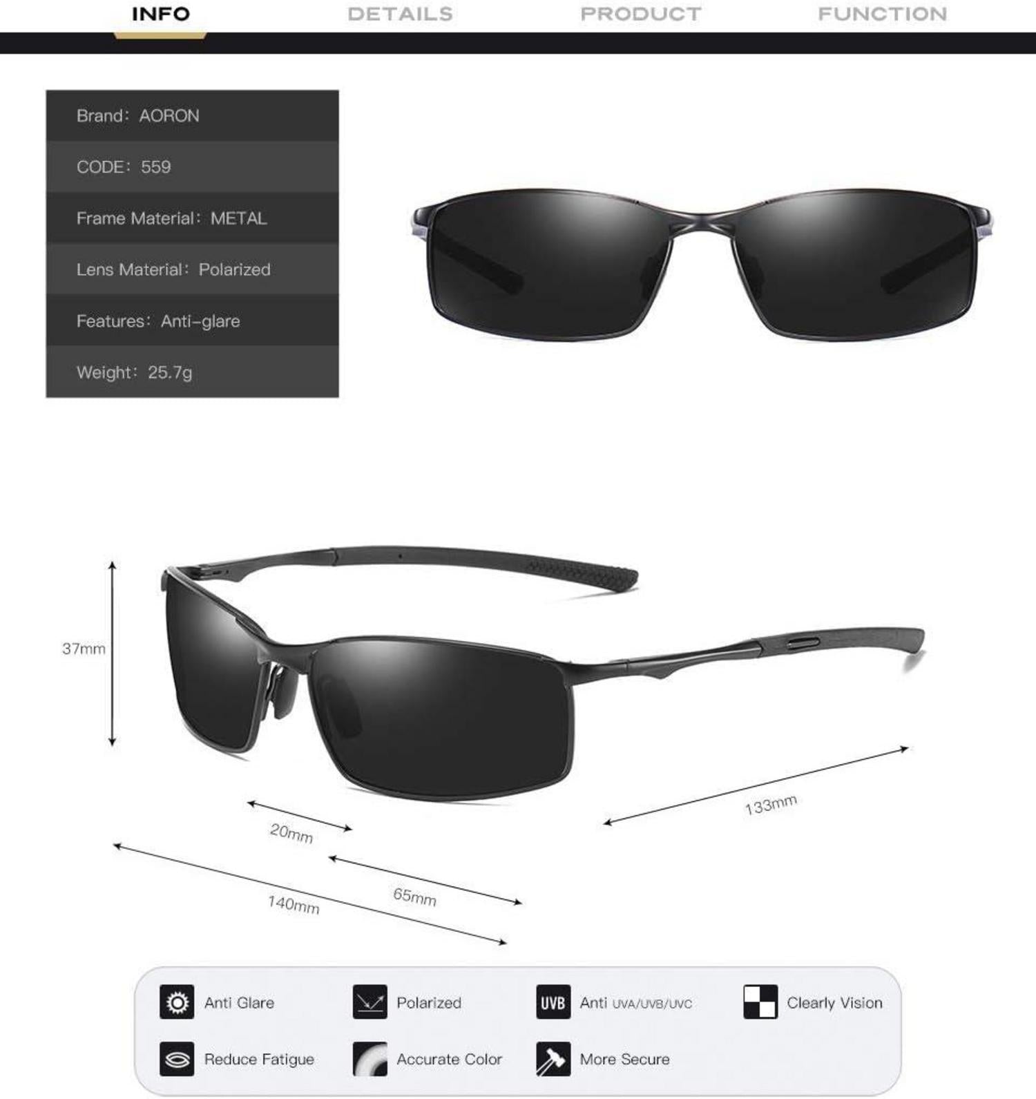 Polarisierte Sonnenbrille Herren Outdoor Sport UV-Schutz Brille Grau