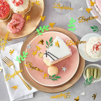 iZoeL Bapteme Dekoration Papierblätter Set Party Taufe Baby Bouquet