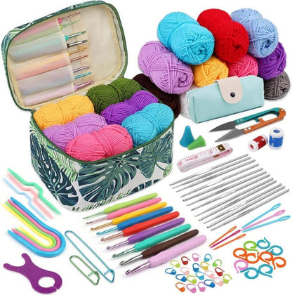 87-teiliges Häkelnadel-Set für Anfänger, ergonomisch, mit Häkeltasche