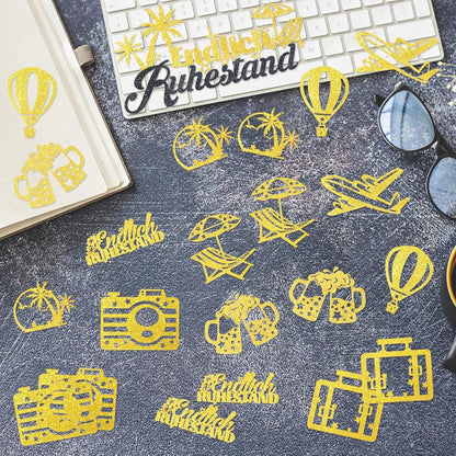 Ruhestand Deko Cake Topper Goldglitzer 25pcs Abschied Rente Kuchendeko