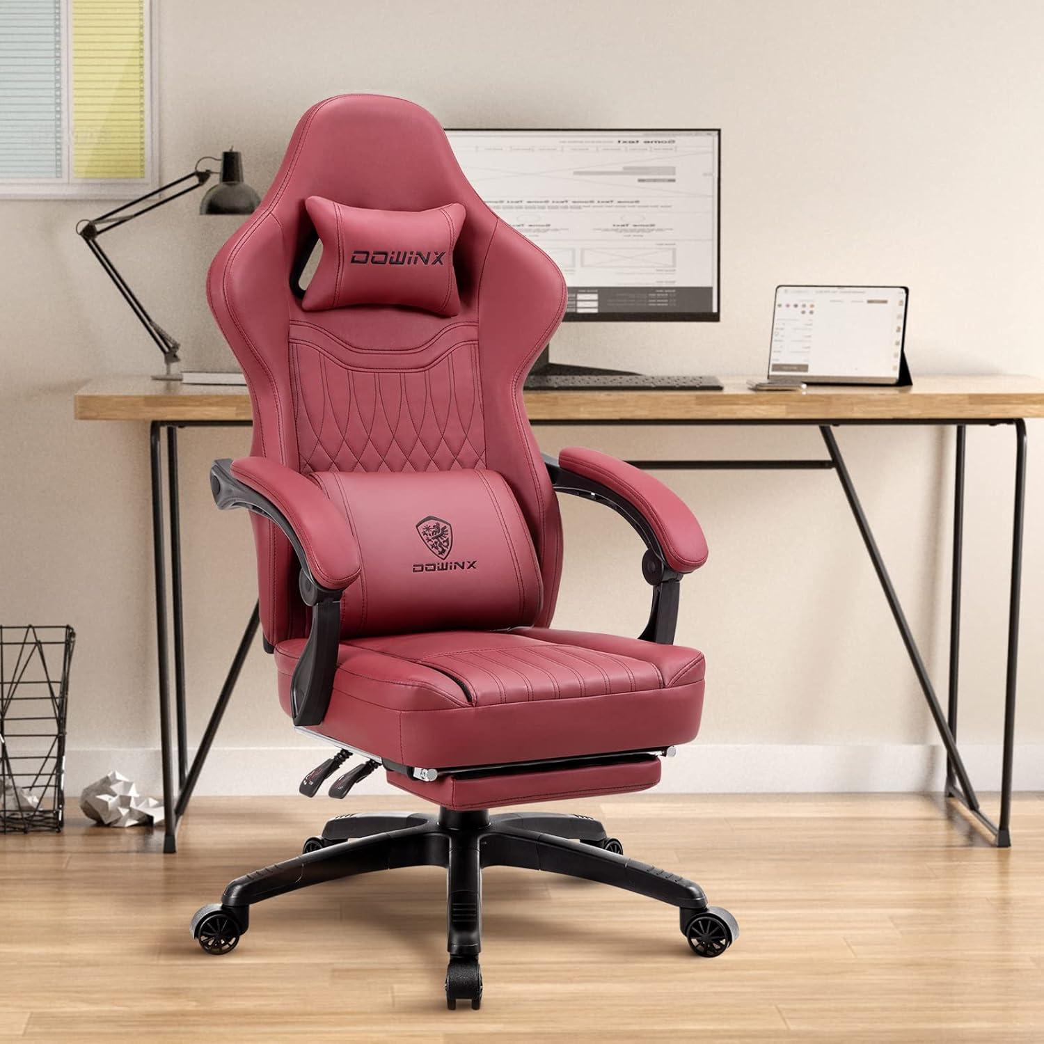 Ergonomischer Gaming Stuhl mit Massage und Fußstütze PU