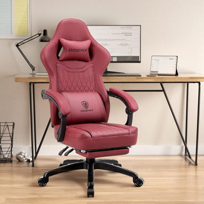 Ergonomischer Gaming Stuhl mit Massage und Fußstütze PU