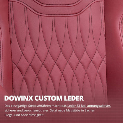Dowinx Gaming Stuhl mit Massage und Fußstütze, Ergonomischer Bürostuhl Rot