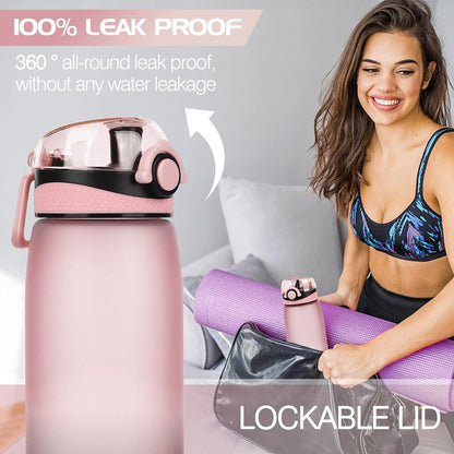 CodiCile Trinkflasche 1L BPA frei Tritan Spülmaschinenfest Rose Gold