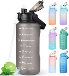 2L Trinkflasche BPA Free Sport Getränke Krug mit Zeitmarkierung und