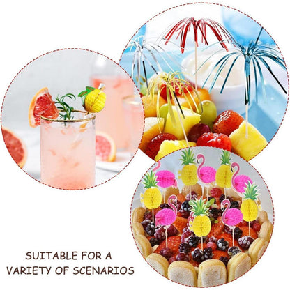 150 Cocktail Deko Schirmchen & Feuerwerk Spieße für Sommerparty