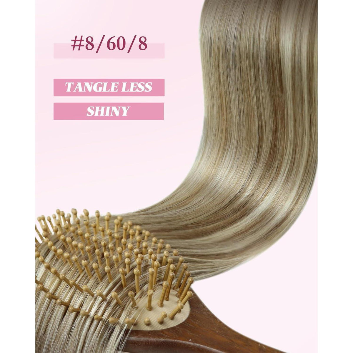 Echthaar Microring Extensions Ombre Hellbraun Blond 60cm