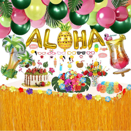 162PCS Hawaii Deko Party Dekoration Set Ballons ALOHA party
