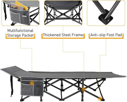 Campingbett Feldbett XL klappbar faltbar leicht mit Seitentasche