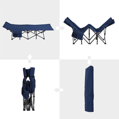 Feldbett Klappbar XL Campingbett Faltbar Campingliege Outdoor Blau
