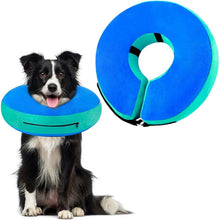 Aufblasbare Halskrause Hund & Katze Leckschutz Verstellbar Blau L