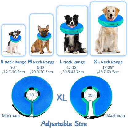 FWLWTWSS Aufblasbare Halskrause Hund & Katze XL Blau