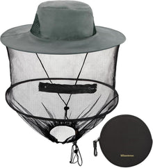 Mbsomnus Grauer Imkerhut mit Moskitonetz und Krempe