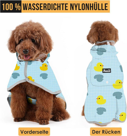Regenmantel Hund wasserdicht durchsichtig Kapuze reflektierend XL