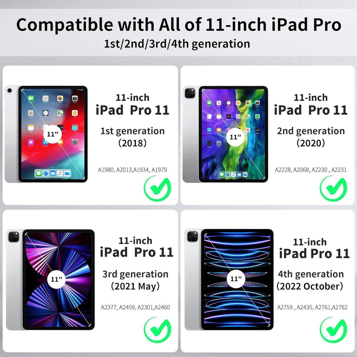 iPad Pro 11 Zoll 2022/2021/2020/2018 Hülle mit Stifthalter