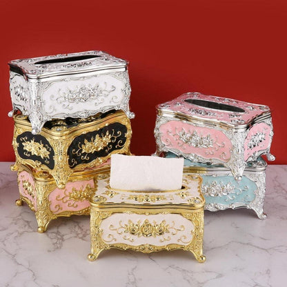 Retro Europäische Taschentuchbox Acryl Silber | Dekoratives Geschenk