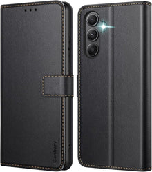 Handyhülle Samsung Galaxy A34 5G Leder Schwarz Magnet Standfunktion