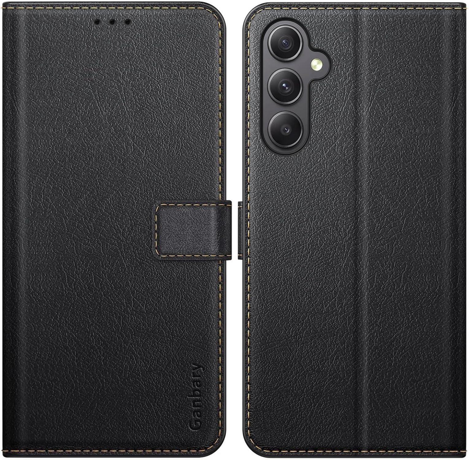 Handyhülle Samsung Galaxy A34 5G Leder Schwarz Standfunktion