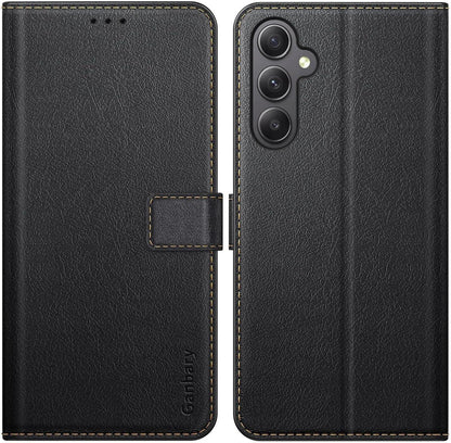 Handyhülle Samsung Galaxy A34 5G Leder Schwarz Standfunktion