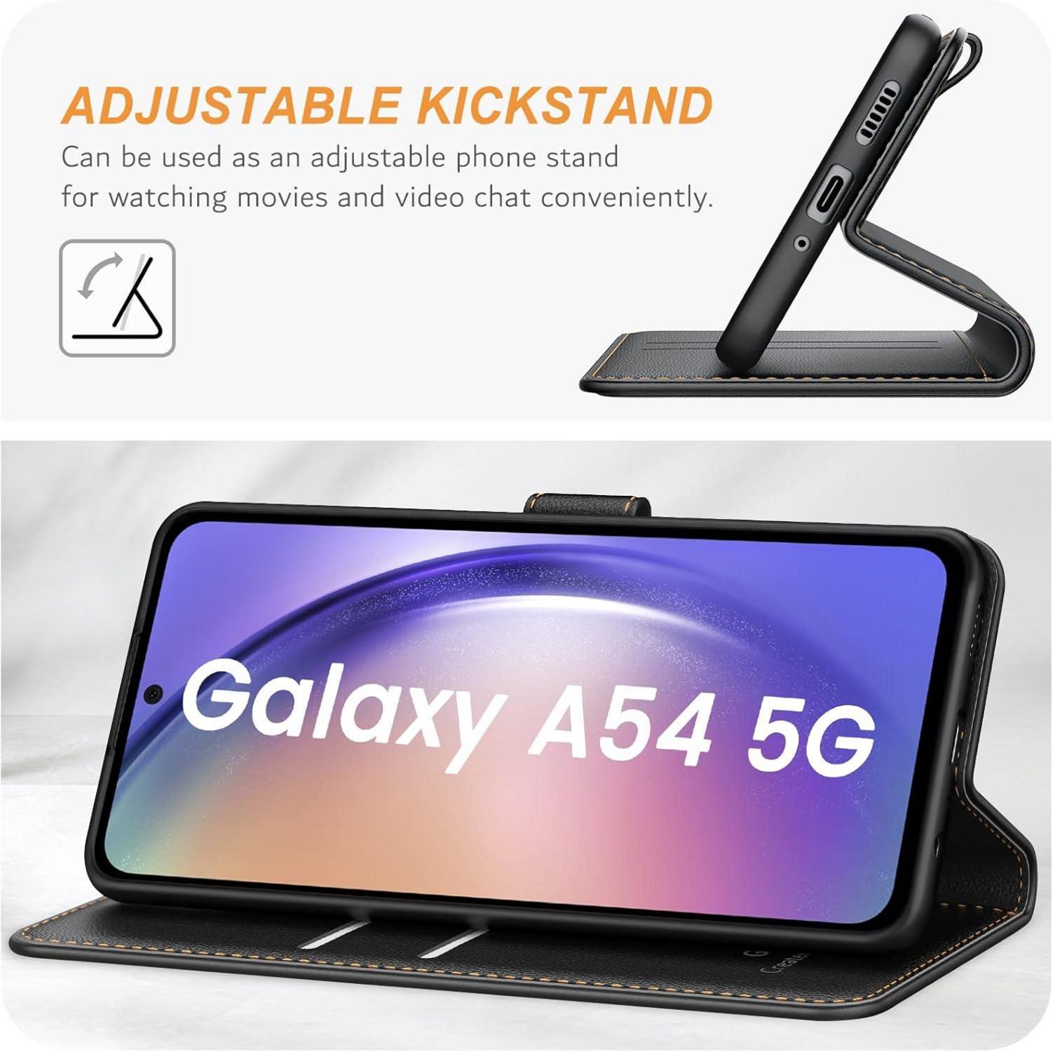 Samsung Galaxy A54 5G Handyhülle Leder Klapphülle Magnetverschluss