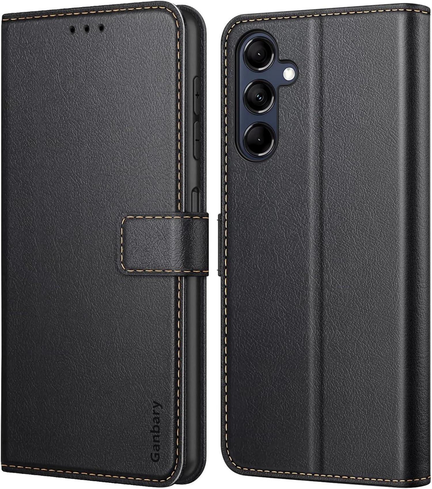 Handyhülle Samsung Galaxy M14 5G Leder Klapphülle Schwarz