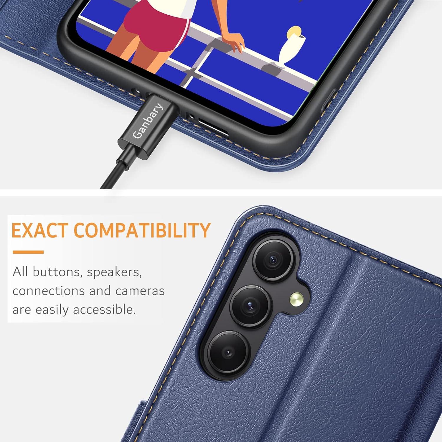 Handyhülle Samsung Galaxy A34 5G Leder Klapphülle Blau
