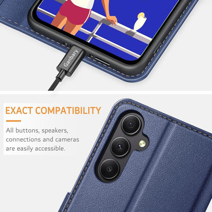 Handyhülle Samsung Galaxy A34 5G Leder Klapphülle Blau