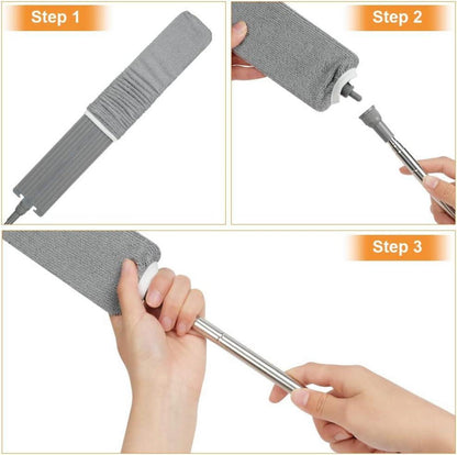 Teleskop Staubwedel Set Mikrofaser Staubwischer 2.44m Ausziehbar