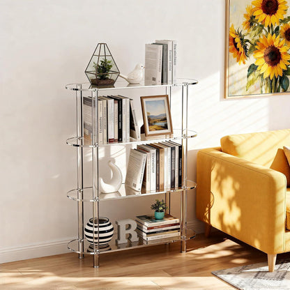 Acryl Konsolentisch Schmal mit 4 Etagen Regal