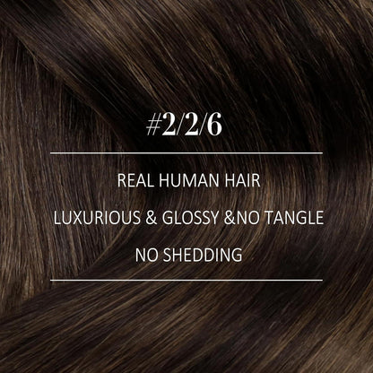 Echthaar Tressen Ombre Braun 40cm – Remy Weave Extensions
