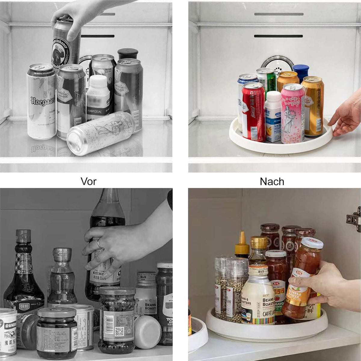 Bedeco Gewürzregal Kühlschrank Drehteller 2er Set 25cm 30cm