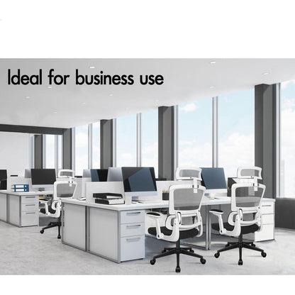 ALFORDSON Bürostuhl Ergonomisch mit Lordosenstütze Weiß 180