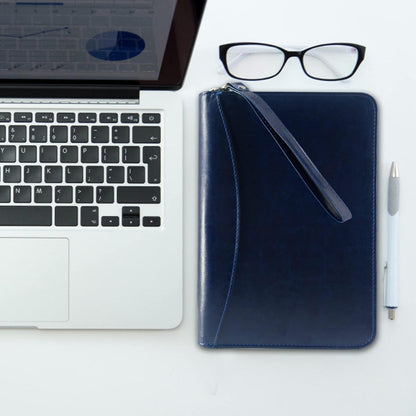 Klemmbrettmappe A5 mit Reißverschluss – Blau Organizer in Lederoptik