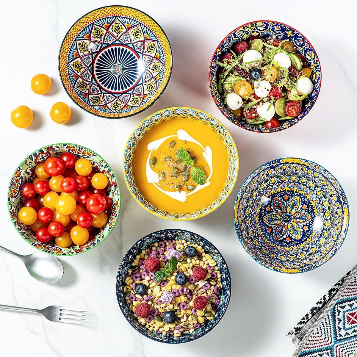 Bohemian Dessertschalen 750ml, 6er Set, Keramik