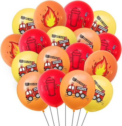 Feuerwehr Ballon Set 40 Stück Latex Luftballons Rot Gelb Orange
