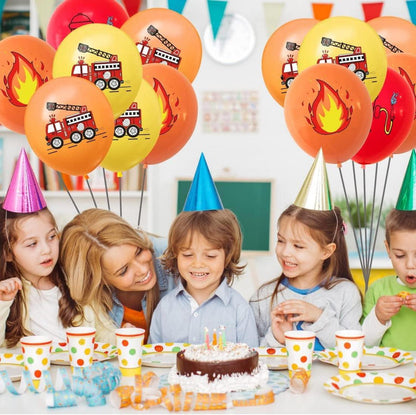 Luftballons Feuerwehr, 40 Stück 12 Zoll Latexballons Rot Gelb Orange, Party Deko Geburtstag Mottoparty